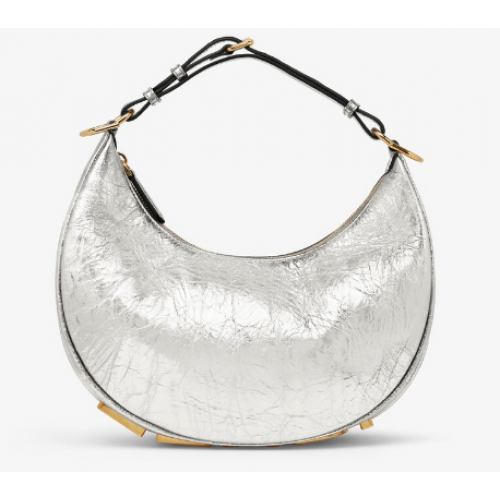 Torebka Fendigraphy Small Silver ze skóry laminowanej 8BR798A