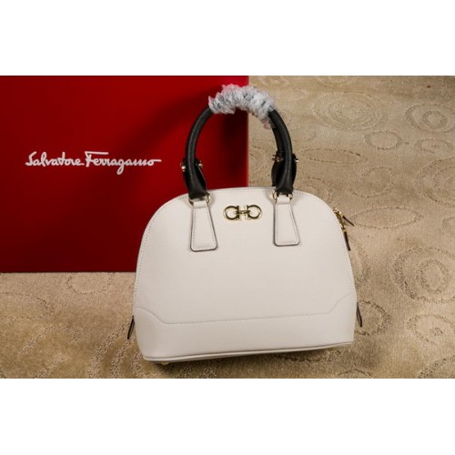 Torba Ferragamo Medium Double Gancio Tote Bag 21E703 White