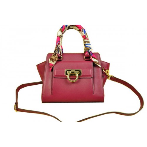 Torba na ramię Ferragamo Soft Calfskin Leather SF8815 Burgundy