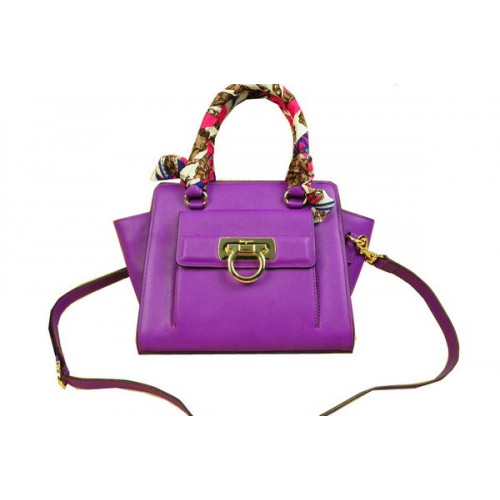 Torba na ramię Ferragamo Soft Calfskin Leather SF8815 Lavender