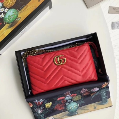 Torebka Gucci GG Marmont mini Chain Bag 443447 Red