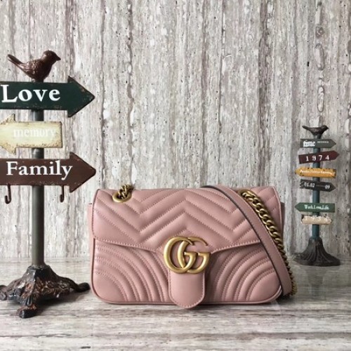 Gucci GG Marmont matelase Mini Bag 446744 Pink