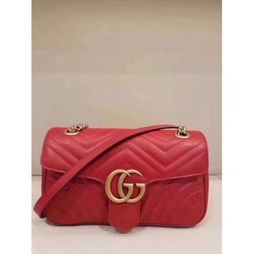 Gucci GG Marmont matelase Mini Bag 446744 Red