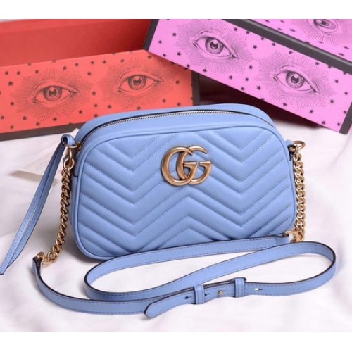 Gucci GG Marmont Mała torebka na ramię 447632 SkyBlue