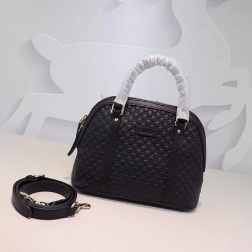 Torebka Gucci Signature Leather z górnym uchwytem 449654, czarna