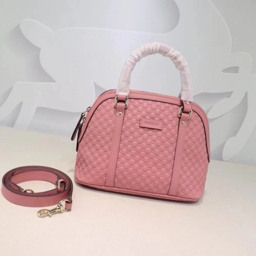 Torebka Gucci Signature Leather z górnym uchwytem 449654 w kolorze różowym