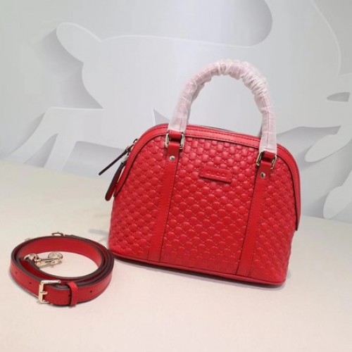 Torebka Gucci Signature Leather z górnym uchwytem 449654 w kolorze czerwonym