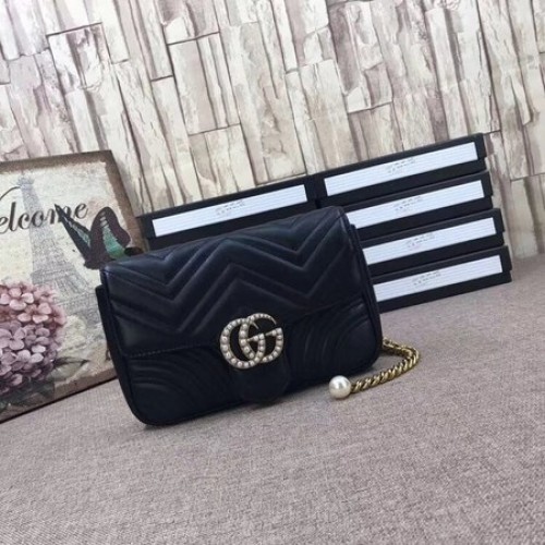 Gucci GG Marmont matelase Mini Bag 476809 Black