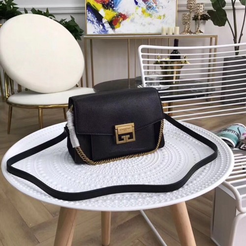 Torba na ramię GIVENCHY GV3 ze skóry i zamszu 9333 czarna