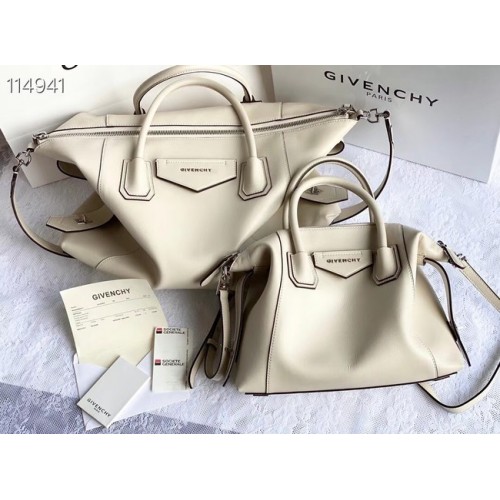 GIVENCHY Oryginalna skórzana torba na ramię 63188 Off White