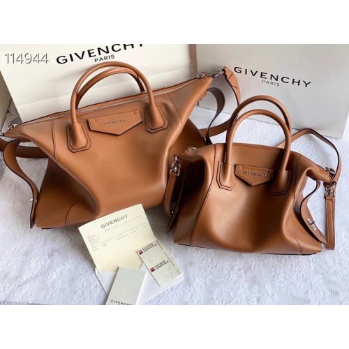 GIVENCHY Oryginalna skórzana torba na ramię 63188 brązowa