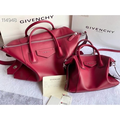 GIVENCHY Oryginalna skórzana torba na ramię 63188 czerwona