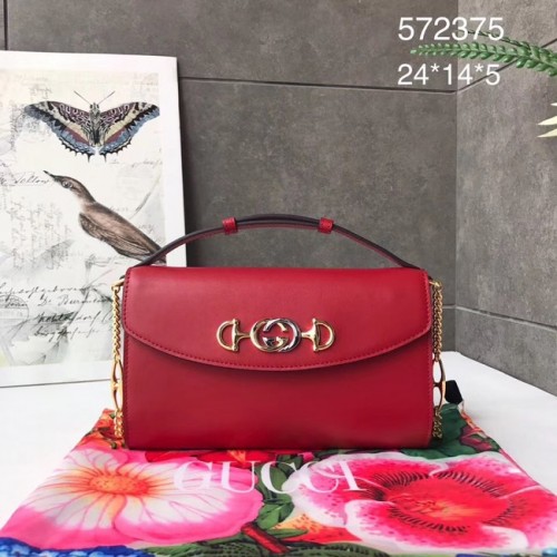 Mała skórzana torebka na ramię GUCCI Zumi 572375 czerwona