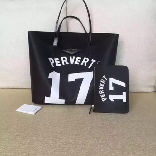 Duża torba shopper z nadrukiem Givenchy G6598A w kolorze czarnym