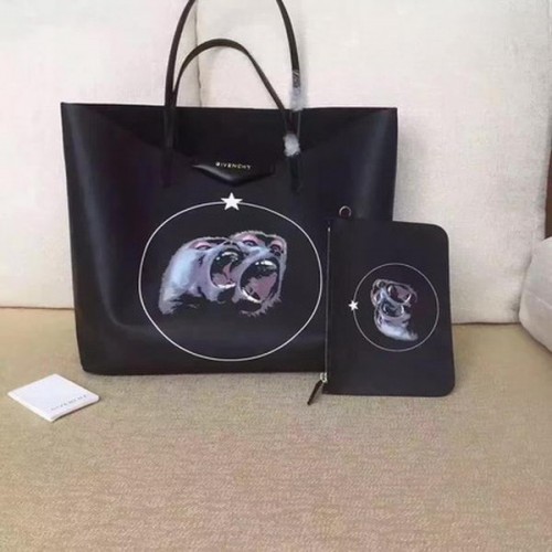 Duża torba shopper z nadrukiem Givenchy G6598D w kolorze czarnym