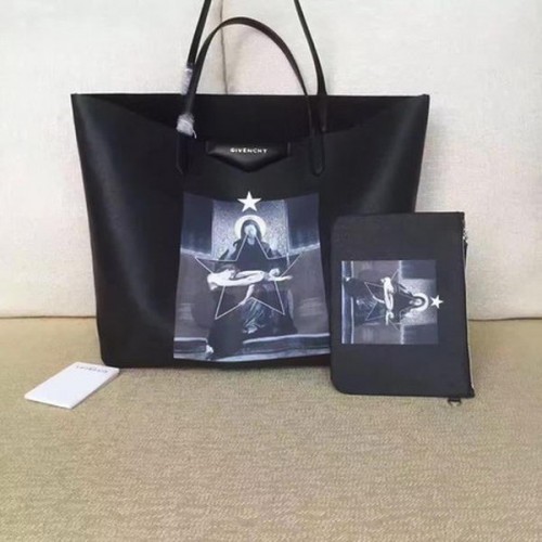 Duża torba shopper z nadrukiem Givenchy G6598F w kolorze czarnym