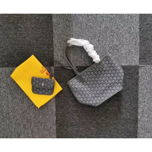 Mini torba typu tote Goyard ze skóry cielęcej 6782 w kolorze szarym