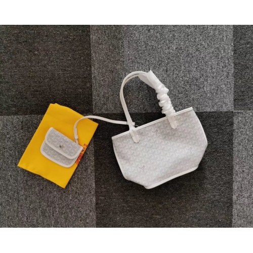 Mini torba typu tote Goyard ze skóry cielęcej 6782, jasnoszara