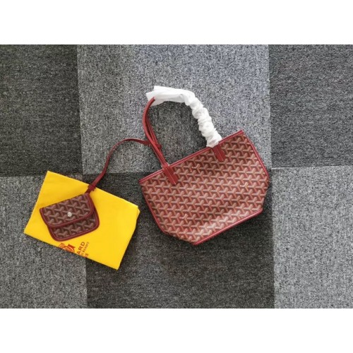 Mini torba Goyard ze skóry cielęcej 6782 w kolorze wina