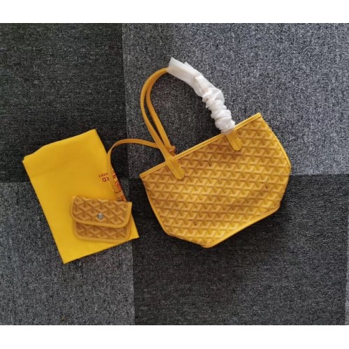 Mini torba typu tote Goyard ze skóry cielęcej 6782 żółta
