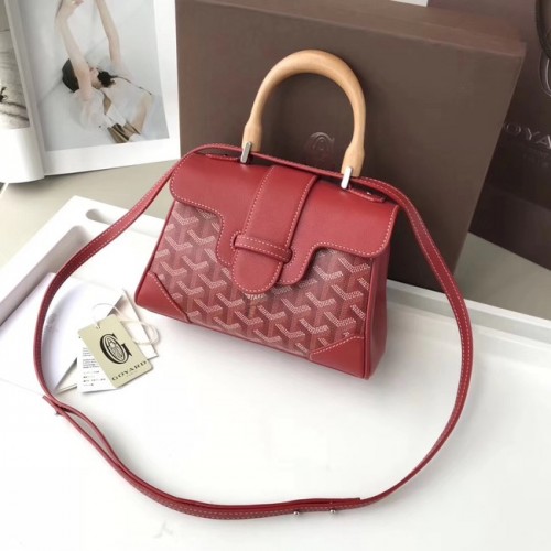 Mini torba typu tote Goyard ze skóry cielęcej 9955 w kolorze czerwonym