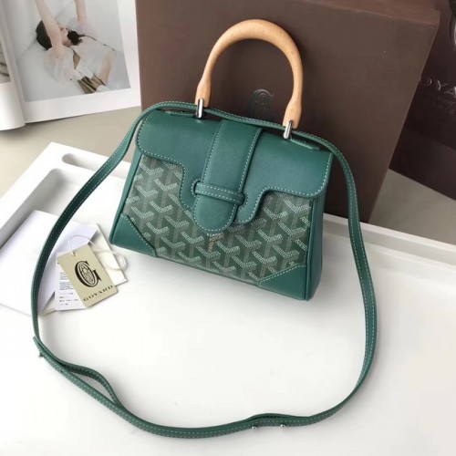 Mini torba typu tote Goyard ze skóry cielęcej 9955 w kolorze zielonym