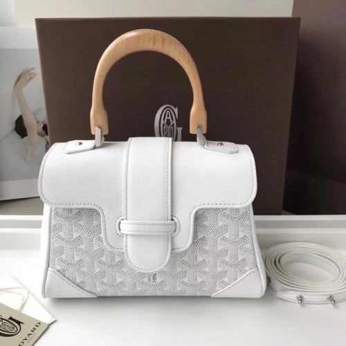 Mini torba typu tote Goyard ze skóry cielęcej 9955, biała