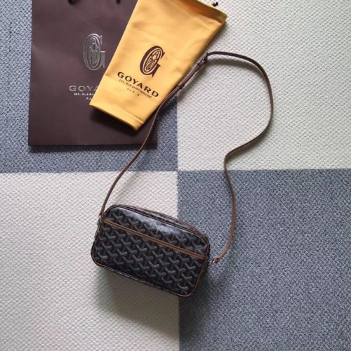 Torba na ramię Goyard ze skóry cielęcej 6788 w kolorze szarym