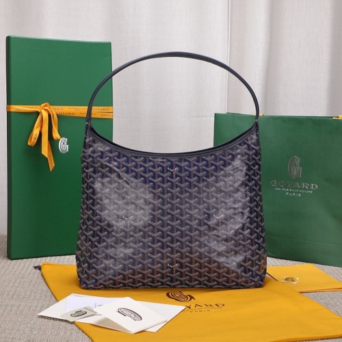 Torba typu hobo Goyard ze skóry cielęcej G9983 ciemnoniebieska