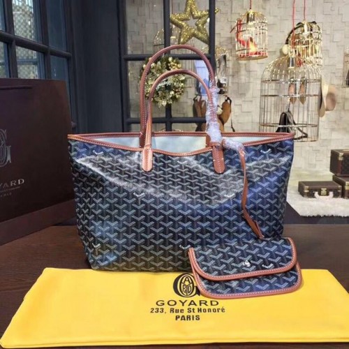 Torba typu tote Goyard Y Doodling ze skóry cielęcej 36987 ciemnoniebieska
