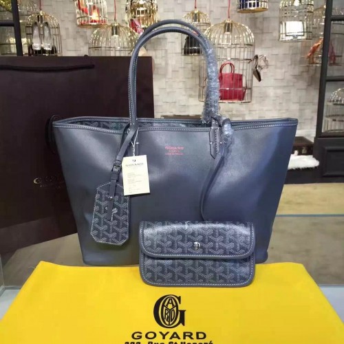 Torba typu tote Goyard Y Doodling ze skóry cielęcej 7901 w kolorze ciemnoniebieskim