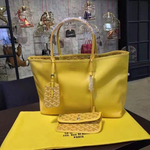 Torba typu tote Goyard Y Doodling ze skóry cielęcej 7901 żółta