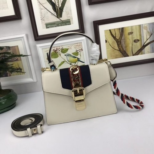 Mini torba Gucci Sylvie Lather 470270 OffWhite