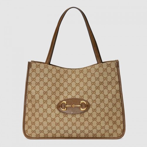 Torba typu tote Gucci 1955 Horsebit 623694 Brązowa