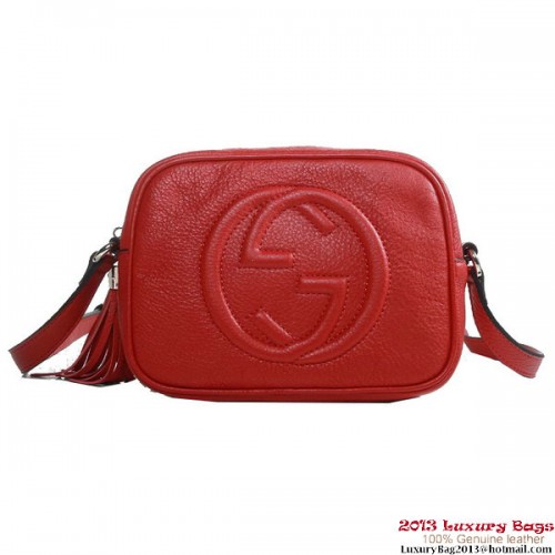 Gucci 308364 A7M0G 6523 Soho Red Leather Disco Bag