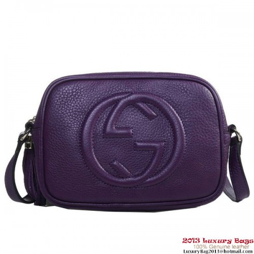 Gucci 308364 Soho Purple Leather Disco Bag