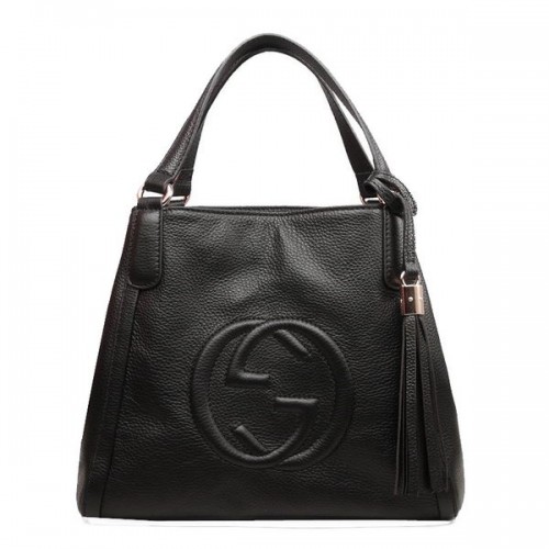 Gucci 336751 Czarna skórzana torba na ramię Soho