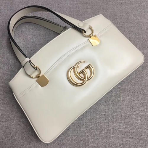 Duża torba Gucci Arli z górnym uchwytem 550130 biała