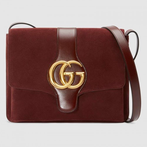 Gucci Arli średnia torba na ramię 550126 Bordeaux zamsz