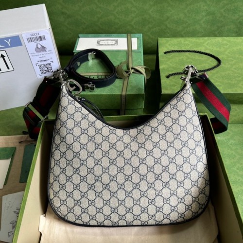 Duża torba na ramię Gucci Attache 702823 brązowa