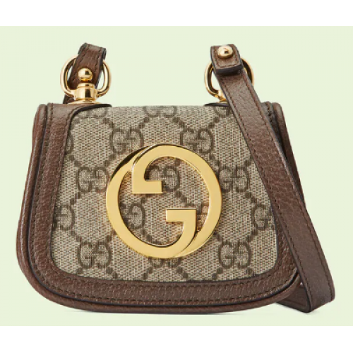 Etui na karty i portfel Gucci Blondie GG Supreme canvas 698635 brązowy