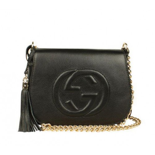 Kopertówka Gucci Broadway z twardej skóry cielęcej 323191 w kolorze czarnym