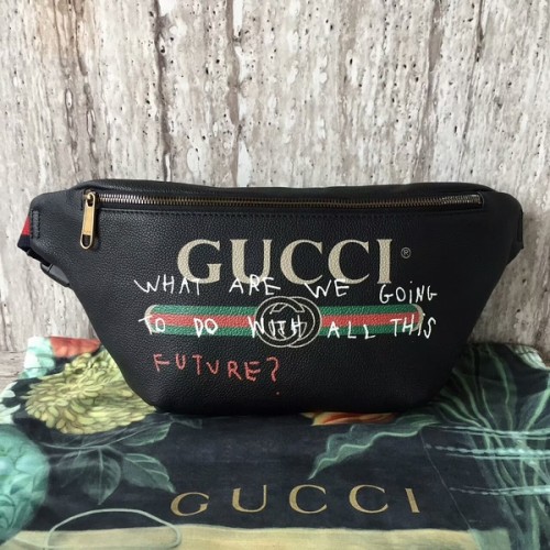 Gucci Skórzana kieszeń cielęca 493869 Czarna