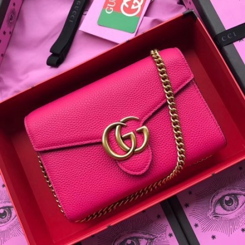 Torba na ramię Gucci ze skóry cielęcej 401232 Brzoskwiniowa