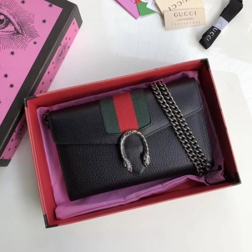 Torba na ramię Gucci ze skóry cielęcej 481377 Czarna