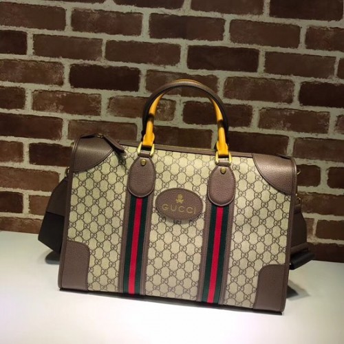 Torba podróżna Gucci Courrier Soft GG Supreme 459311 brązowa