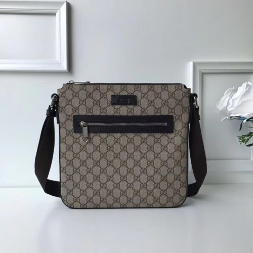 Gucci Courrier miękka torba listonoszka GG Supreme 406408 brązowa