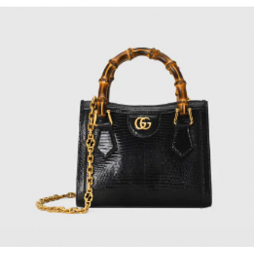Gucci Diana jaszczurka mini torebka 675800 czarna