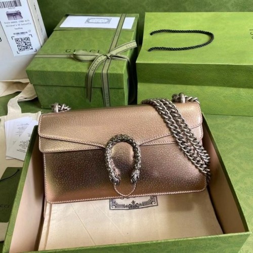 Torebka na ramię Gucci Dionysus Blooms ze skóry 499623 w kolorze różowego złota