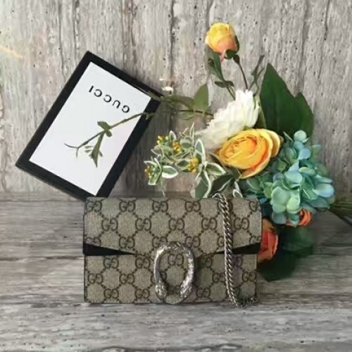 Gucci Dionysus GG Supreme Mini torebka na ramię 476432 Czarna
